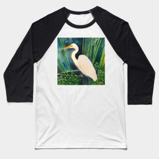 Everglades National Park, Great Egret Baseball T-Shirt